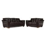 Sloane Leather Sofa and Loveseat Set- Chocolate