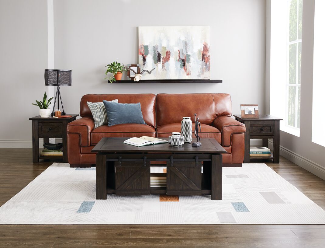 Stampede Leather Sofa - Chestnut