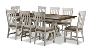 Tanner 9-Piece Dining Set - Rustic White