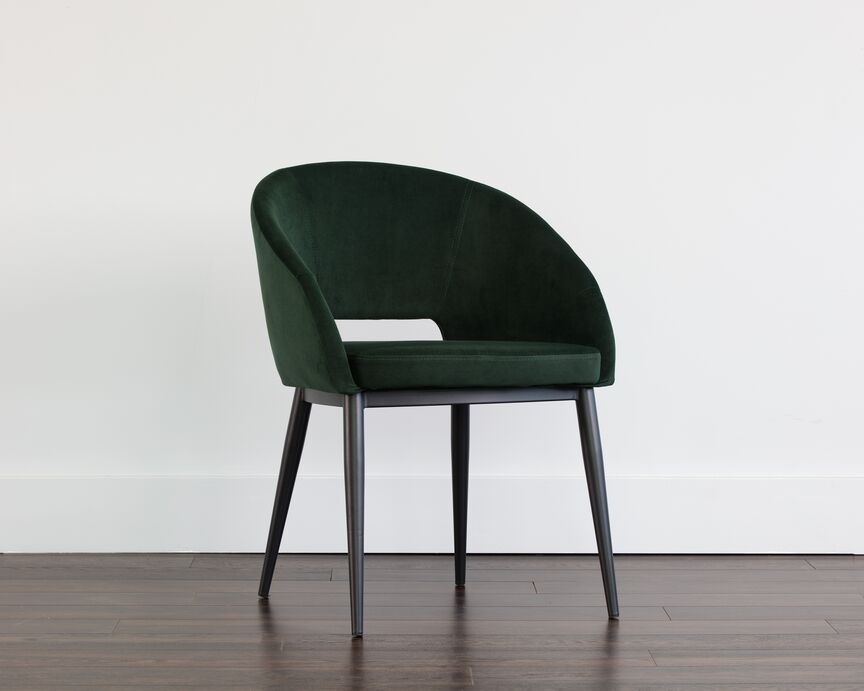Thatcher Armchair - Black, Deep Green Sky