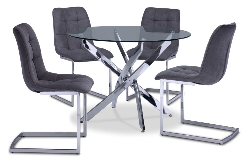 Tina II 5-Piece Dining Set - Grey
