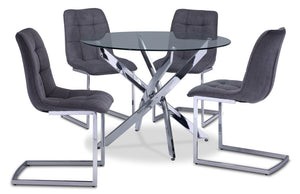 Tina II 5-Piece Dining Set - Grey
