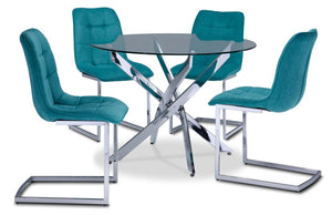 Tina II 5-Piece Dining Set - Aqua