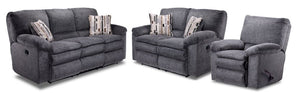 Tosh Reclining Sofa, Loveseat and Chair-Pewter