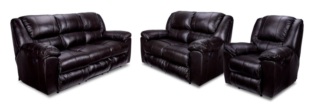 Transformer II Leather Power Reclining Sofa, Loveseat & Chair - Chocolate