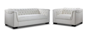 Veronica 2 Pc. Living Room Package w/ Chair - Cream