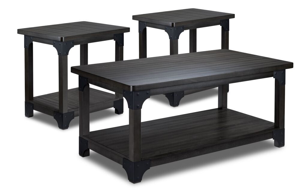 Wellington Coffee Table with 2 End Tables - Grey