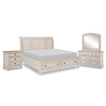 Windchester 6-Piece King Storage Bedroom Set - Antique White