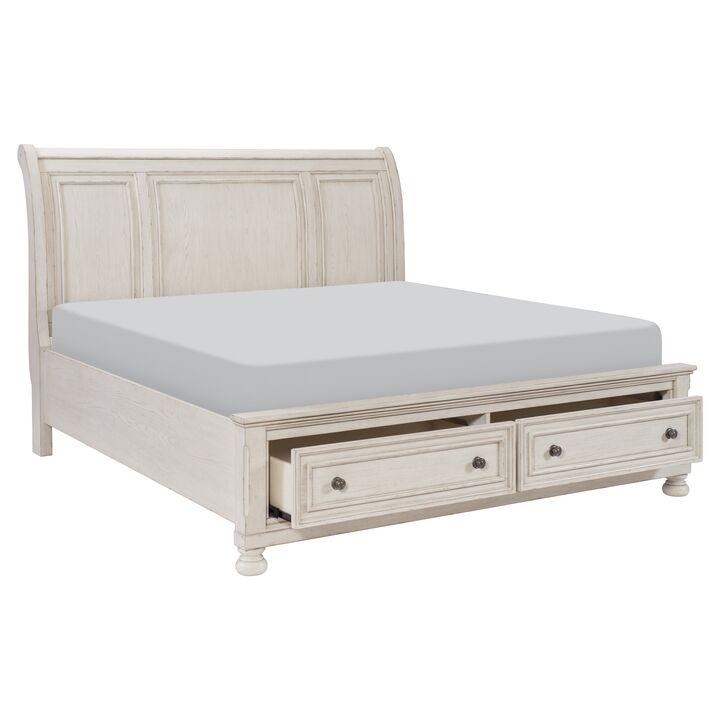 Windchester 5-Piece King Storage Bedroom Set - Antique White
