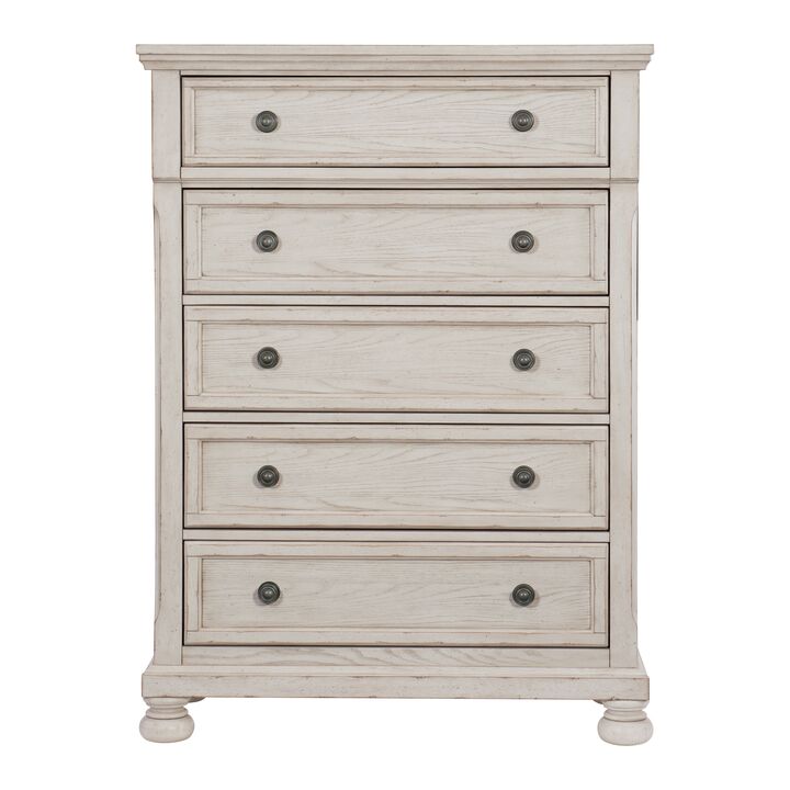 Windchester 5-Piece Queen Storage Bedroom Set - Antique White