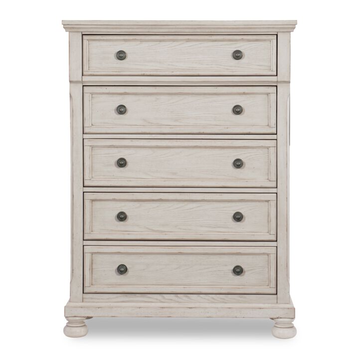 Windchester 5 Drawer Chest - Antique White