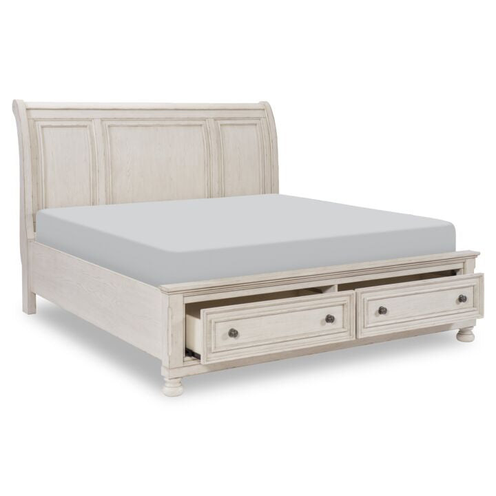 Windchester 3-Piece Queen Storage Bed - Antique White