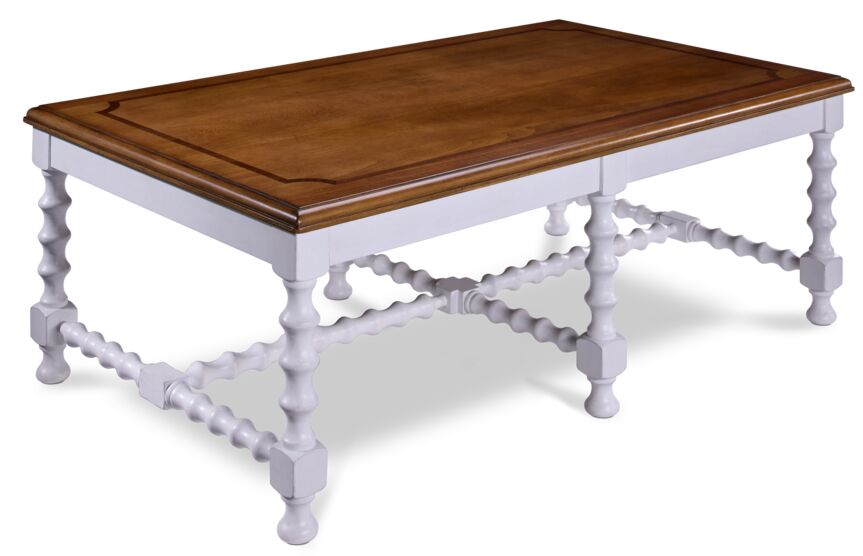 Winslow Coffee Table with Two Ottomans - Antique White