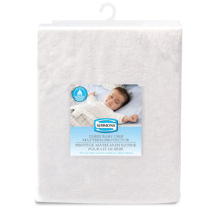 Simmons Waterprooof Terrycloth Crib Mattress Protector - White