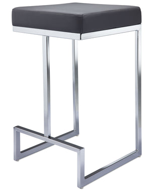 Skyline Counter Height Stool - Charcoal, Chrome