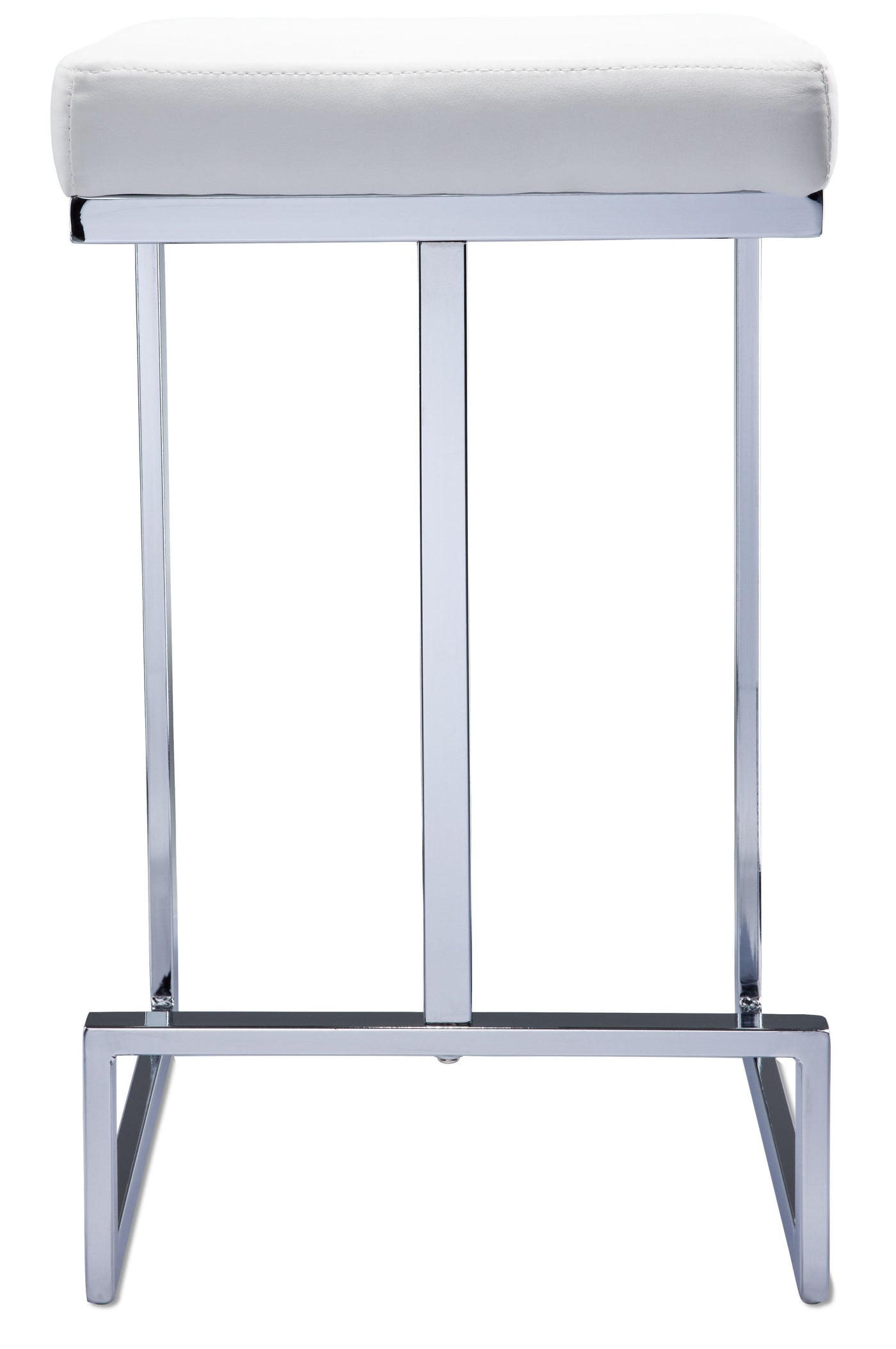 Skyline Counter Height Stool - White, Chrome