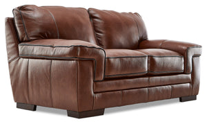 Stampede Leather Loveseat - Chestnut