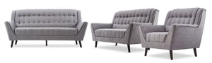 Stanley Sofa, Loveseat and Chair Set - Grey