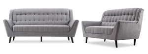 Stanley Sofa and Loveseat Set - Grey