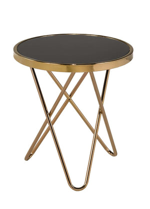 Tinsley Accent Table - Black and Rose Gold
