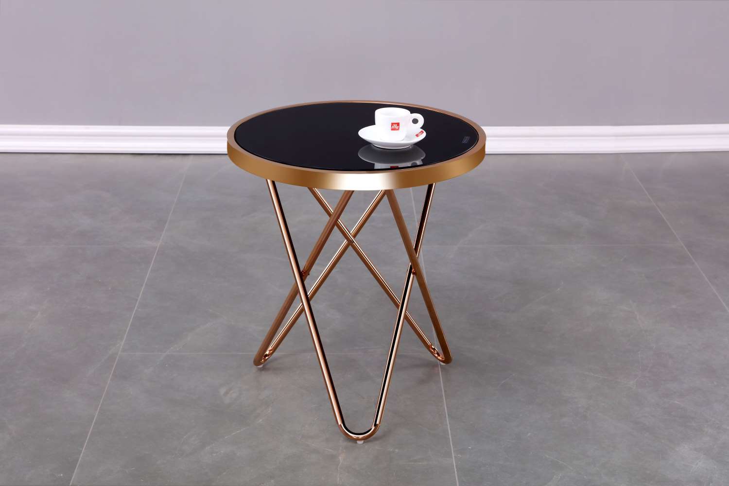 Tinsley Accent Table - Black and Rose Gold