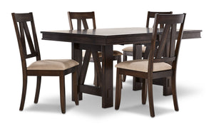 Thompson 5-Piece Dining Room Set - Dark Oak