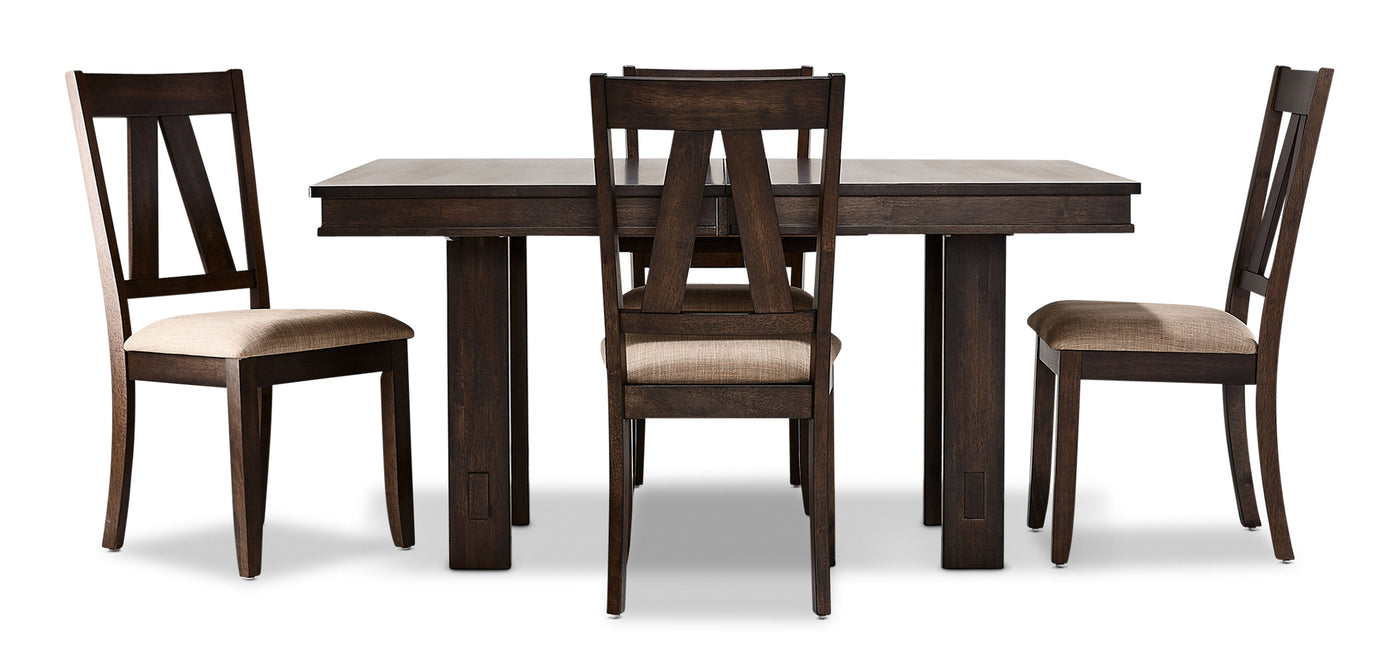 Thompson 5-Piece Dining Room Set - Dark Oak