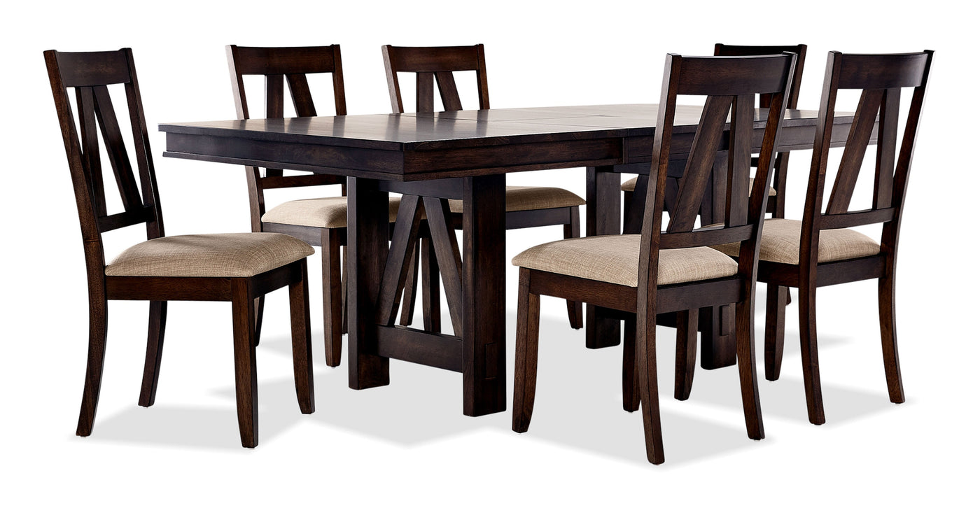 Thompson 7-Piece Dining Room Set - Dark Oak
