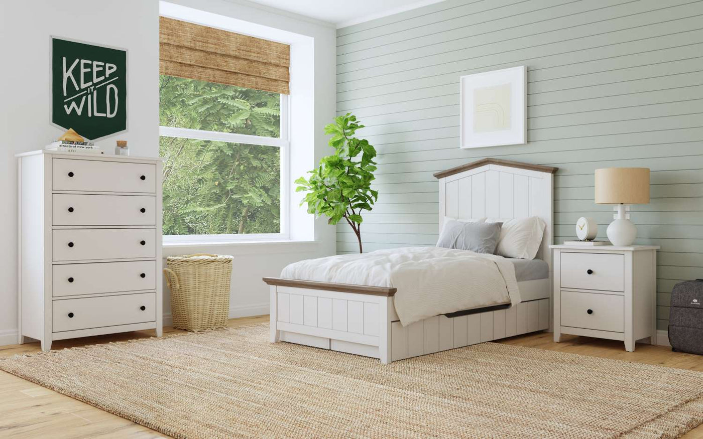 Lodge 5-Piece Full Bed Package - Cream