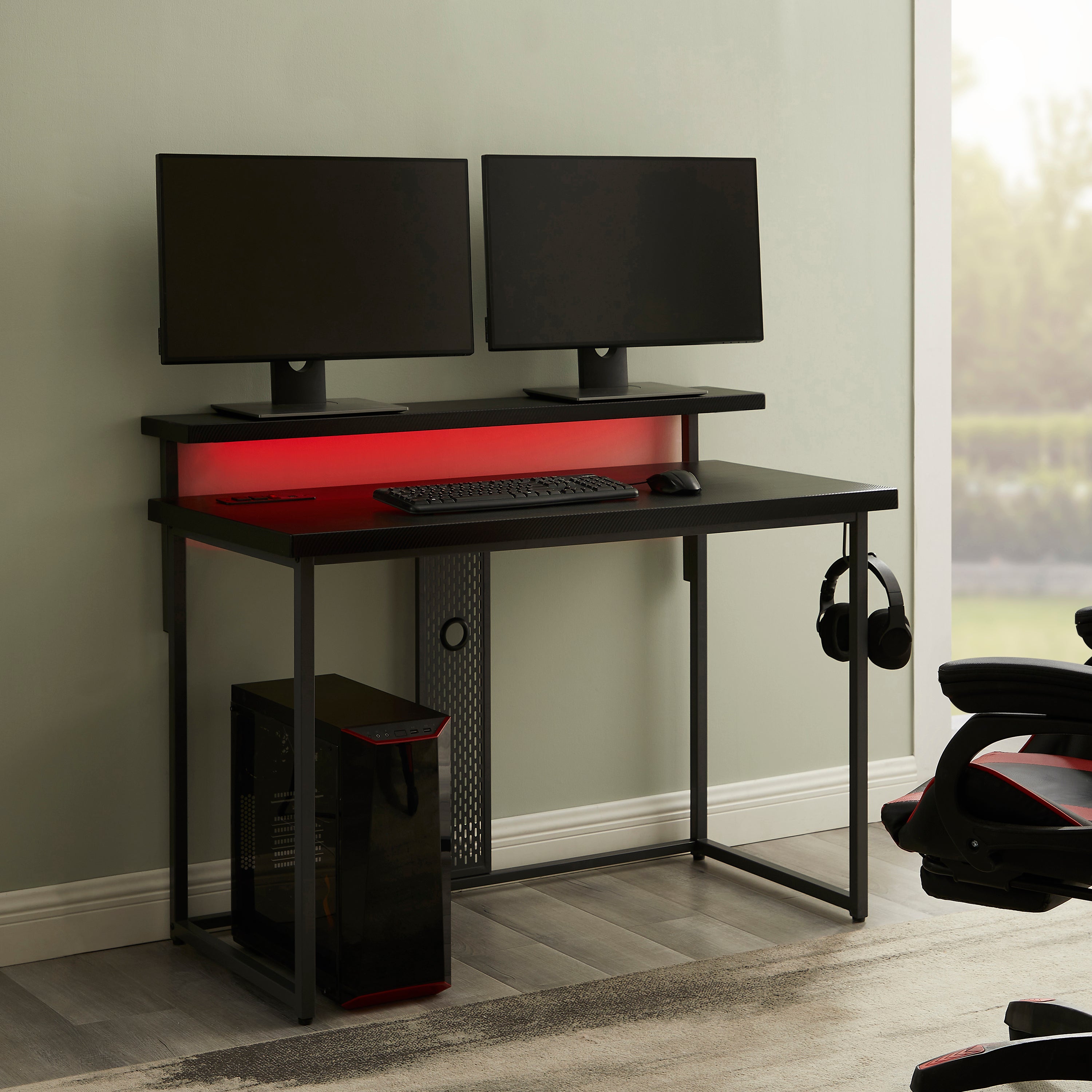 Vega Gaming Desk - Grey and Charcoal
