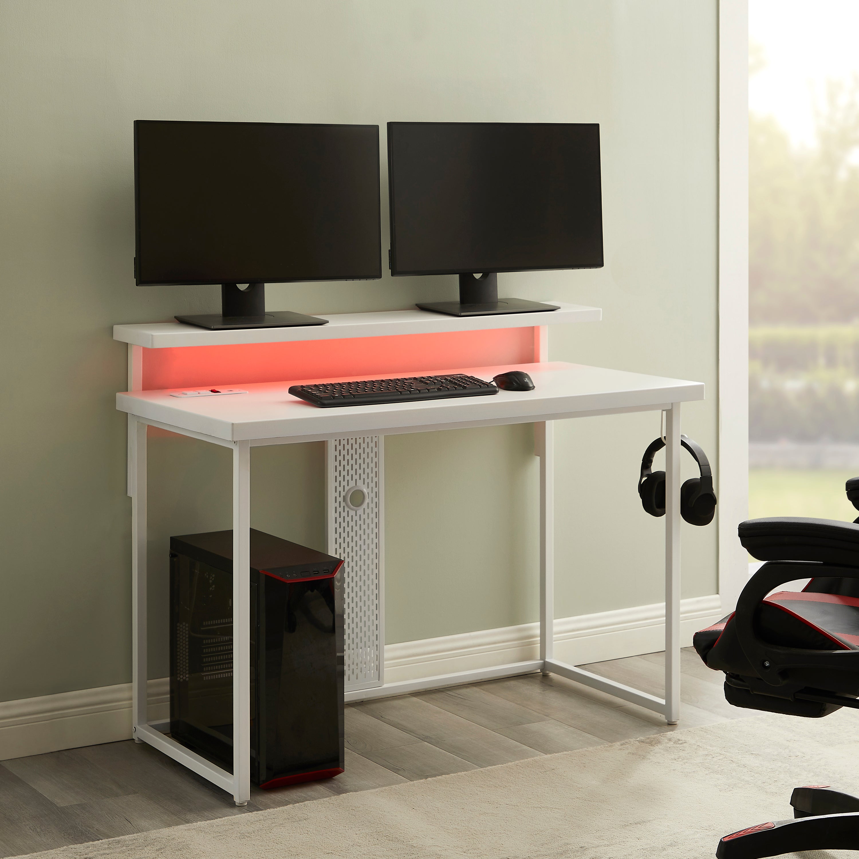 Vega Gaming Desk - White-on-White