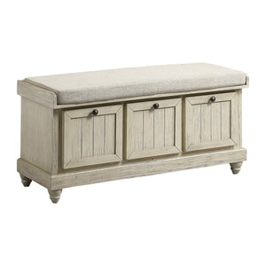 Woodwell Storage Bench - Antique White