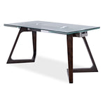 Zyer Extendable Dining Table - Glass, Merlot