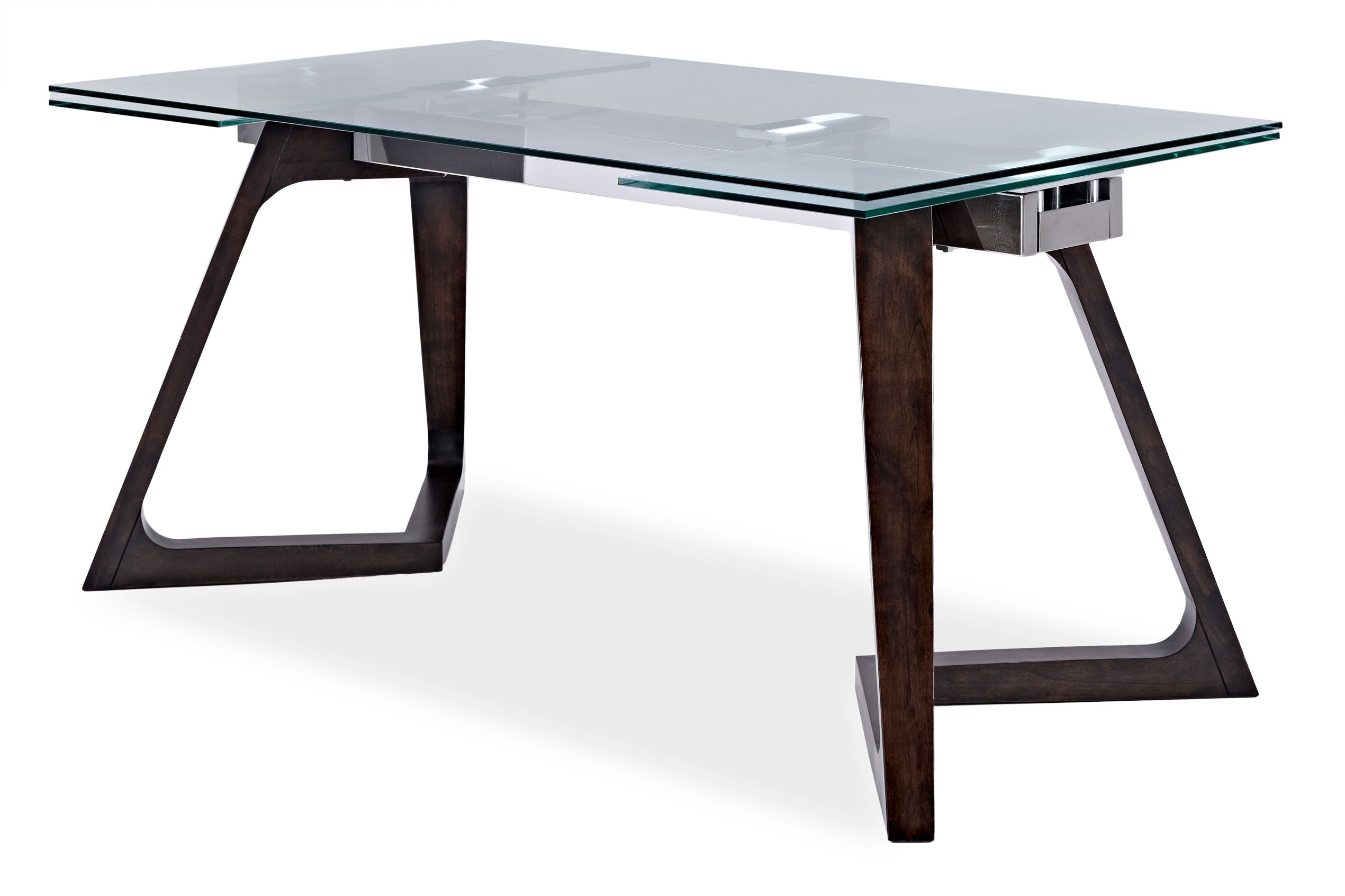 Zyer Extendable Dining Table - Glass, Merlot