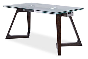 Zyer Extendable Dining Table - Glass, Merlot