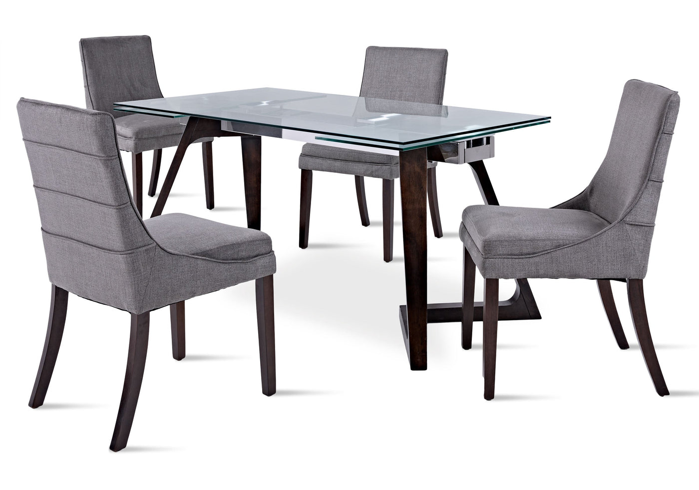 Zyer 5-Piece Dining Set - Merlot, Graphite