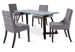 Zyer 5-Piece Dining Set - Merlot, Graphite