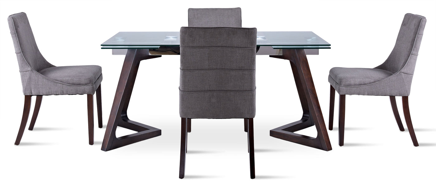 Zyer 5-Piece Dining Set - Merlot, Graphite