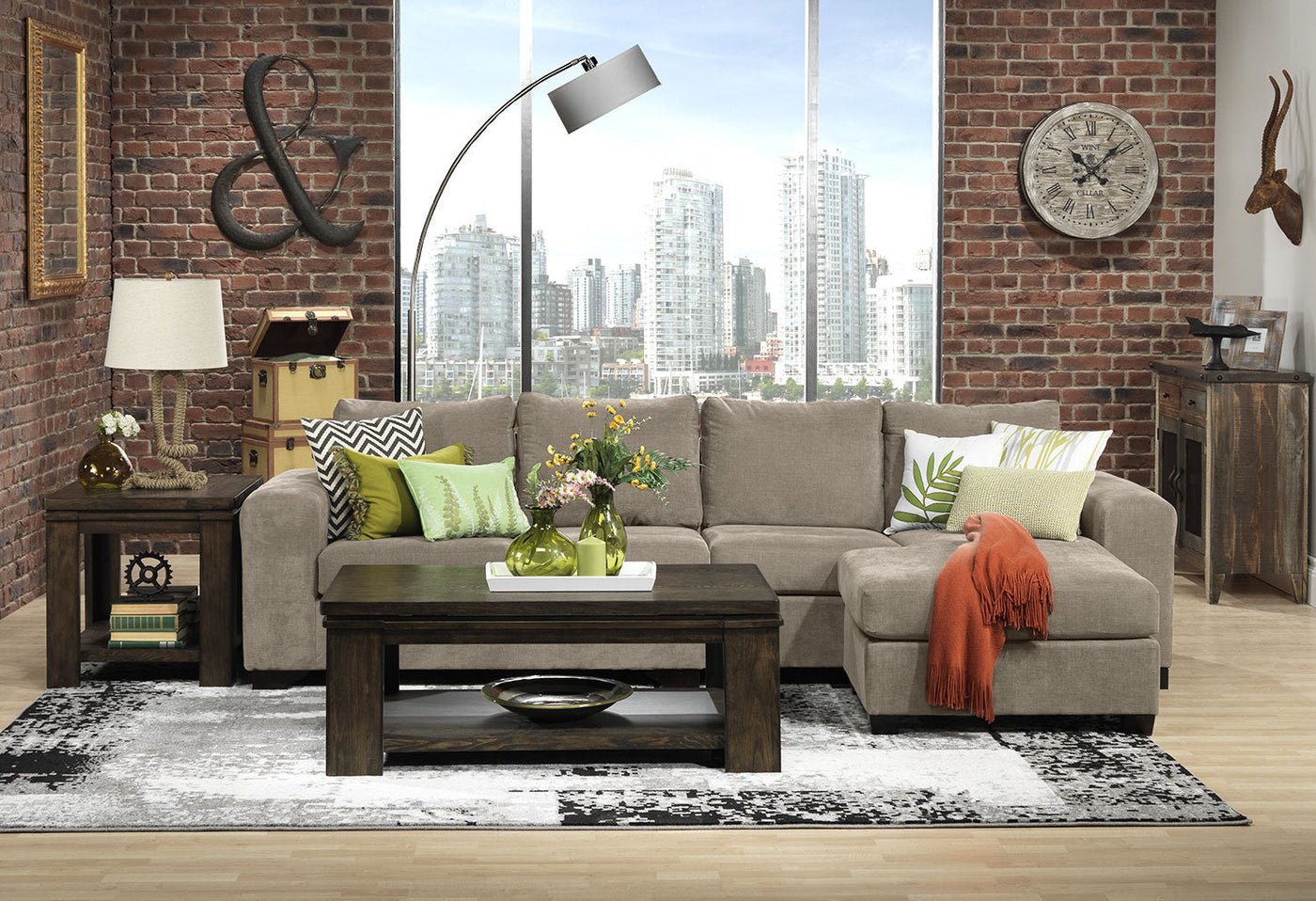 Danielle 2-Piece Sectional with Right-Facing Chaise - Pewter