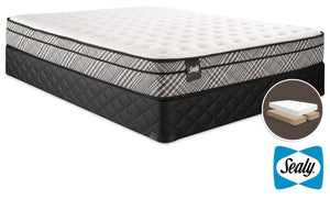 Sealy Visual Cushion Firm King Mattress and Split Boxspring Set