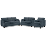 Agnes Sofa, Loveseat and Chair Set - Blue