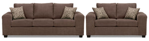 Fava Sofa and Loveseat Set - Light Brown