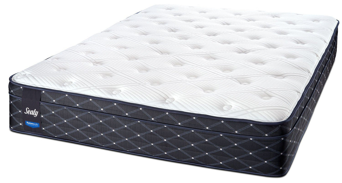 Sealy Familiar Firm King Mattress and Split Low-Profile Boxspring Set