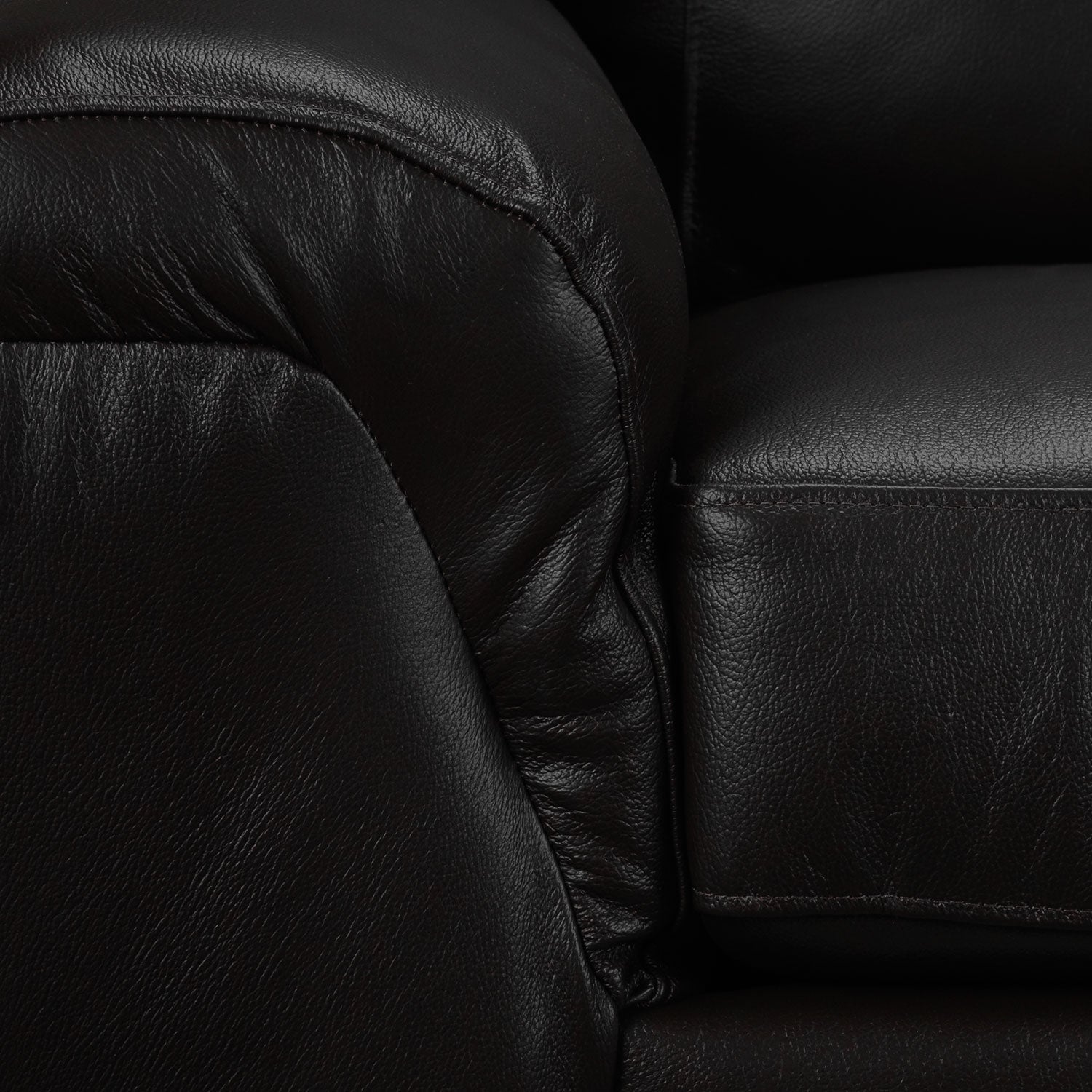 Reynolds Leather Sofa and Chair Set - Coffee