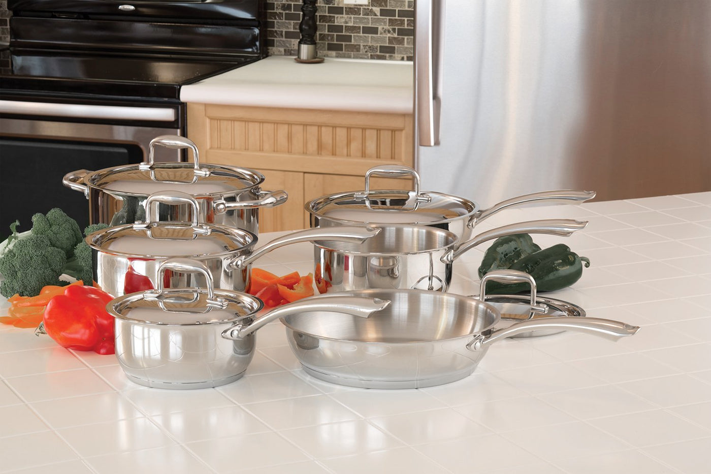 Paderno Steel Eternity 11-Piece Cookware Set - Stainless Steel