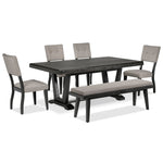 Imari 6-Piece Dining Room Set - Black and Grey
