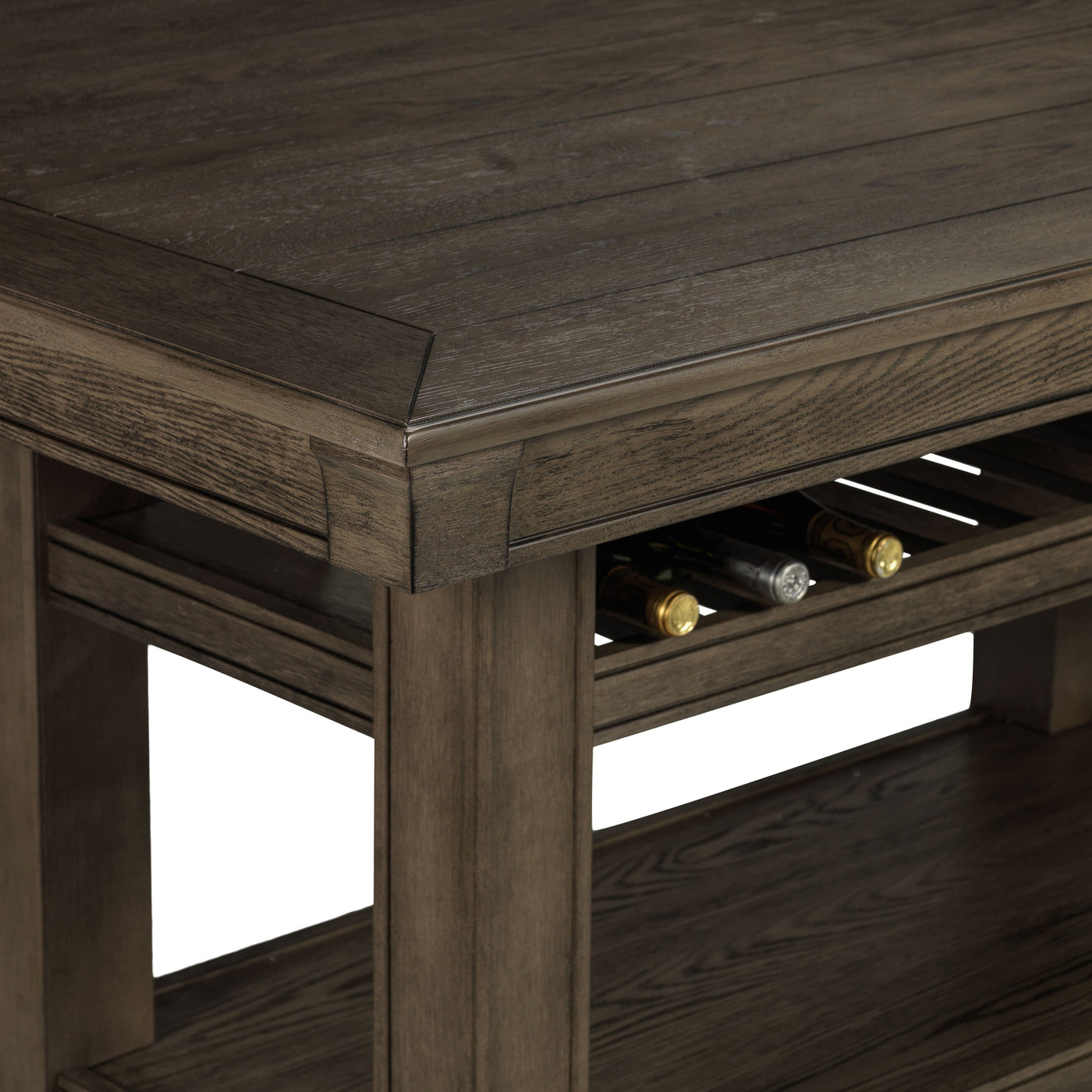 Bilboa 7-Piece Counter Height Dining Room Set with 6 Counter Backless Stools - Roasted Oak