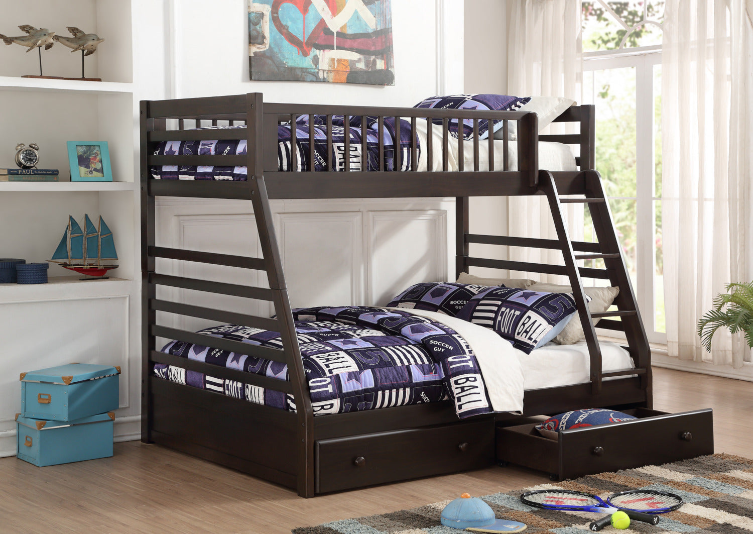 Starship Bunk Bed Pair of Drawers - Grey Espresso