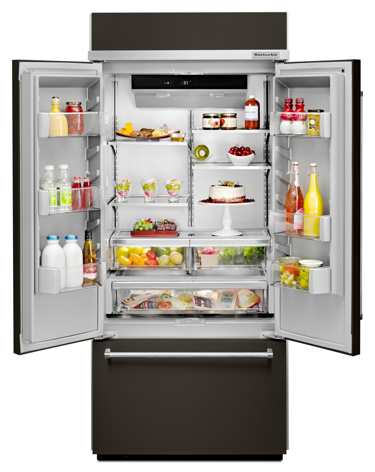 KitchenAid Black Stainless Steel French Door Refrigerator (20.8 Cu. Ft.) - KBFN506EBS