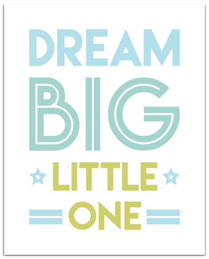 Dream Big Blue Framed Print (16" X 20")
